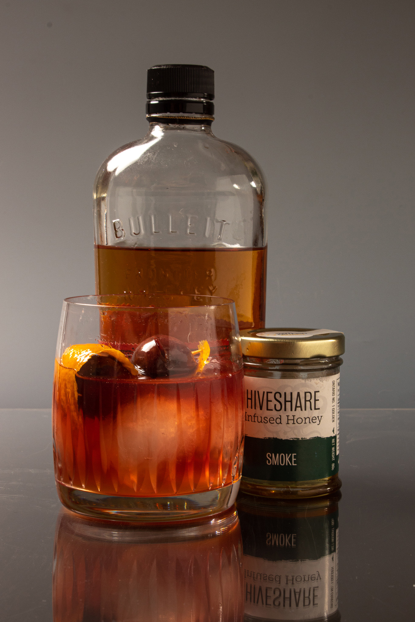 easy home cocktail old fashioned made with smoked honey 